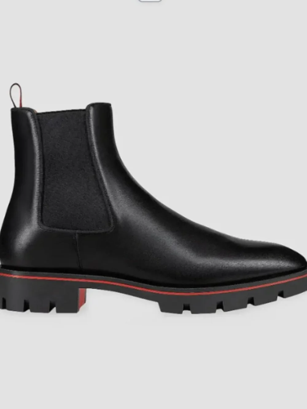 Authentic Christian Louboutin Alpinosol Black Leather Chelsea Boots | Men's 11.5